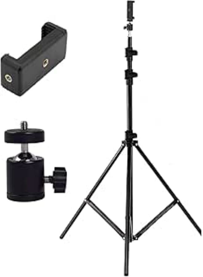 Shahn 7 Feet Portable Adjustable Tripod Stand with Rotating Ball Head and Mobile Clip Holder for Photoshoot/Vlogging/Photography/Online Class.